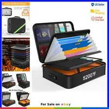 Fireproof Document Box 15 Inch 11 Inch 4.3 Inch 3 Dial Lock Water Resistant