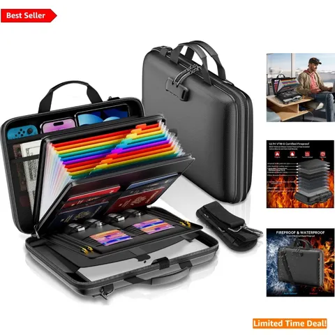 Hard-Shell Fireproof Organizer with Lock - Ultimate Safety for Valuables