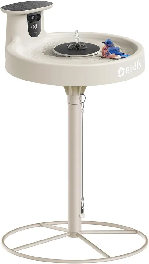 Birdfy Smart Bird Bath with Camera Solar Powered & Solar Fountain & Stand, Du...
