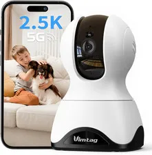 2.5K Pan/Tilt Cameras for Home Security, Wired Indoor Camera for Pet/Dog/Cat/Bab