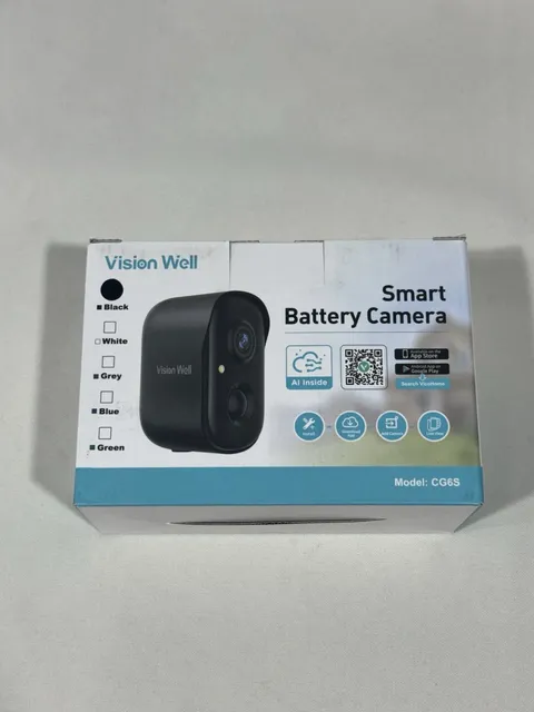 NIB Vision Well Smart Battery Camera CG6S-Black 2 Way Audio