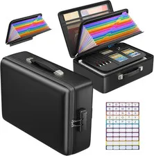 Grothery 5200°F Fireproof Document Box with Lock, Hard Case Fire Proof Safe for