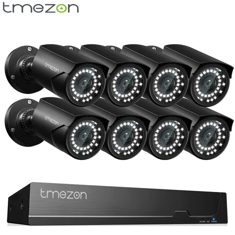 Security Camera System H.265+ AI Detect 8CH HDD 4K 8MP PoE Audio IP66 Waterproof