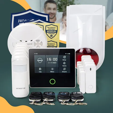 HOMSECUR Wireless WIFI 4G LCD SMS Autodial Home Security 4.3" Alarm System