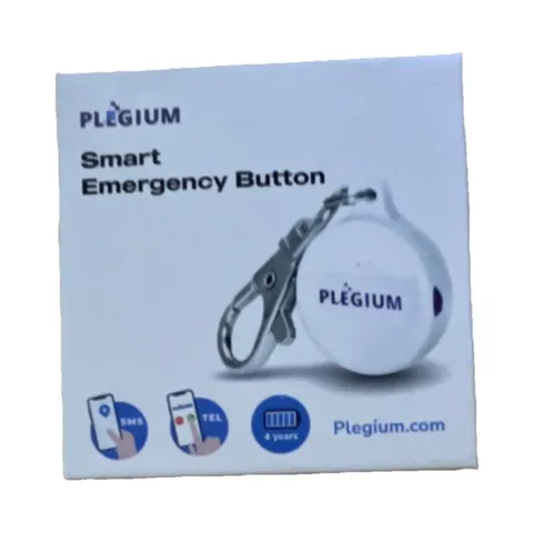 Plegium Smart Emergency Button SEB-ENG-WH White Silent Alarm GPS Keyring