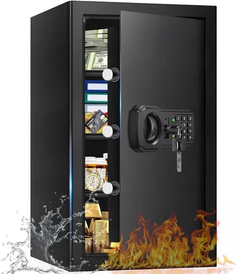 5.1 Cuft Large Home Safes Water and Fireproof with Digital Keypad & Key Lock,...