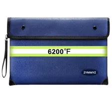 6200℉ Fireproof and Waterproof Document Pouch with Water Resistant Zipper,9 L...