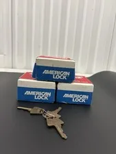 Lot of 3 American Lock Model 2000 Padlock Cylinders Keyed Alike 80050 VTG NOS