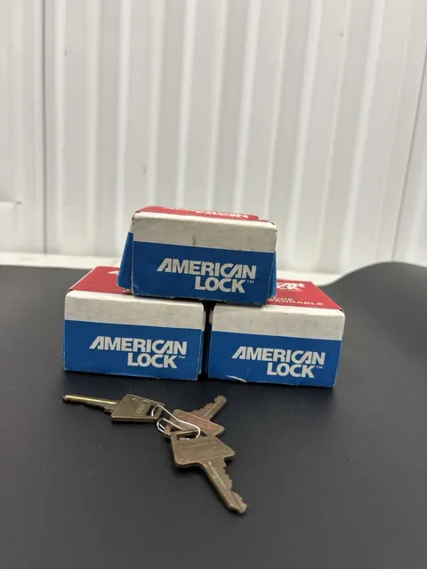 Lot of 3 American Lock Model 2000 Padlock Cylinders Keyed Alike 80050 VTG NOS