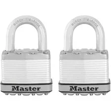 Master Lock Padlock 2In Steel Keyed Alike Dual Ball Bearing 2Pk