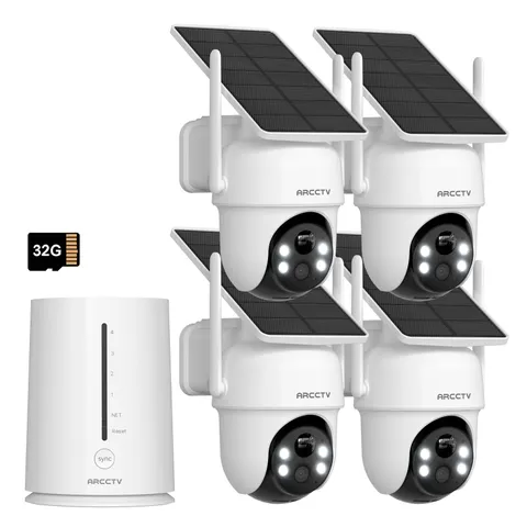 ARCCTV Wireless Solar Battery Security Camera System Outdoor WiFi IP 2 Way Audio