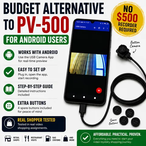 Budget Video Mystery Shopping Kit for Android | Wearable Button Camera |