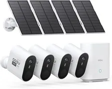 aosu 3K Solar Security Cameras Wireless Outdoor 166 Wide 4PK