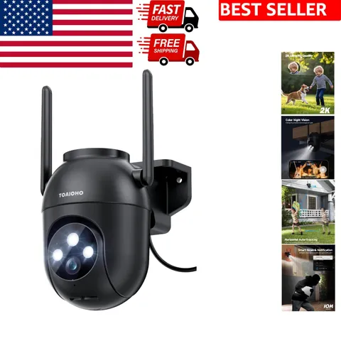 360° 3MP WiFi Outdoor Security Camera with Night Vision & Auto-Tracking