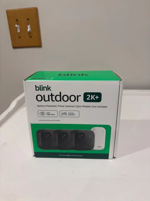 Blink Outdoor 2K+ Wireless Security Camera 3‑Camera System + Sync Module – New