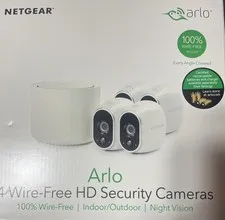 Netgear Arlo 4 wire-free HD Security Cameras VMS3430-100NAS New In Box Free Ship