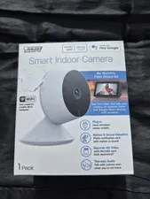 Feit Electric Smart Indoor Camera Wi-Fi 1080p HD White Alexa Google Motion Audio