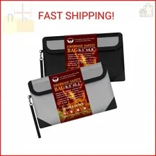 Small Money Bag 2 Pack (8.3“ × 5.1”)，Zippered Fireproof Waterproof Document Bag，