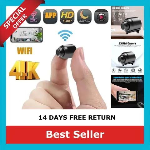 Mrgabwte Mini Security Camera 1080p Wireless Night Vision Motion Detection