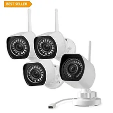 Zmodo 1080P Full HD Outdoor Wireless Security Camera System, 4 Pack Smart Home