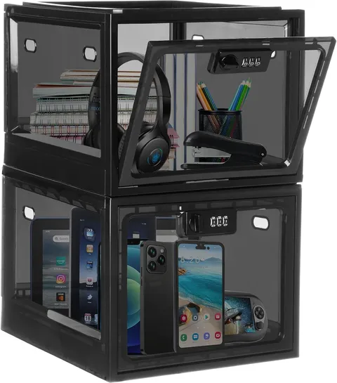 2 Pack Lockable Storage Box for Personal Items