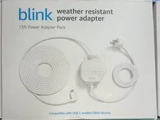 Lot of 2Weather Resistant13ft Power Adapter for Blink Mini 2&Blink Outdoor4-Whit
