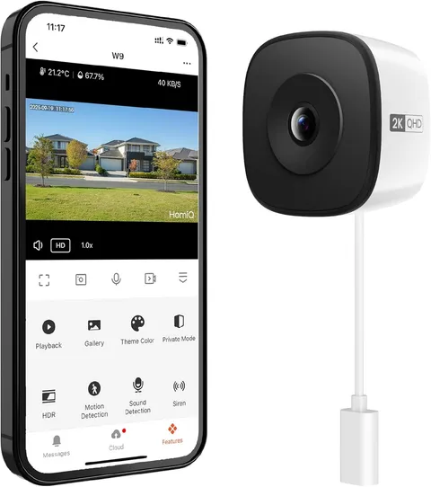 Window Security Camera 3MP 2K, Indoor Wifi Cameras 2.4Ghz/5Ghz with Colorvue AI