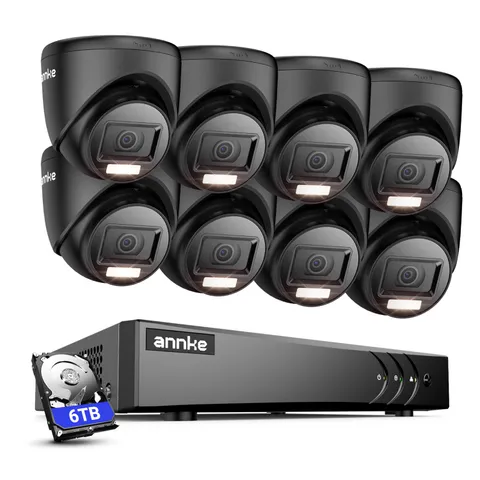 ANNKE 8CH 5MP Lite DVR 1080P Color Night Vision Security Camera System Outdoor