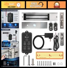 600lbs Electromagnetic Door Lock Access Control System with 2 Remotes & Power Bo