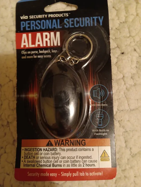 Personal Security Alarm Keychain 100dB Siren + LED Light | Clip-On Safety Alarm
