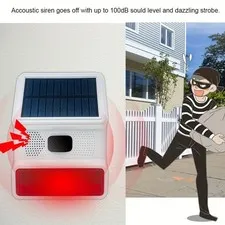 Solar Motion Sensor Alarm, 3pc Siren System fits Home Farm & Warehouse Security