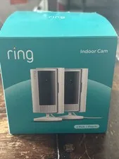 2pk Ring Indoor Cam PLUG-IN - 1080p HD Video - White Opened Box For Photos