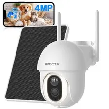 ARCCTV 4MP No WiFi 4G LTE Cellular Solar Security Camera Wireless Outdoor Audio