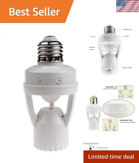 Adjustable Motion Sensor Light Socket - Perfect Solution for Basements & Garages