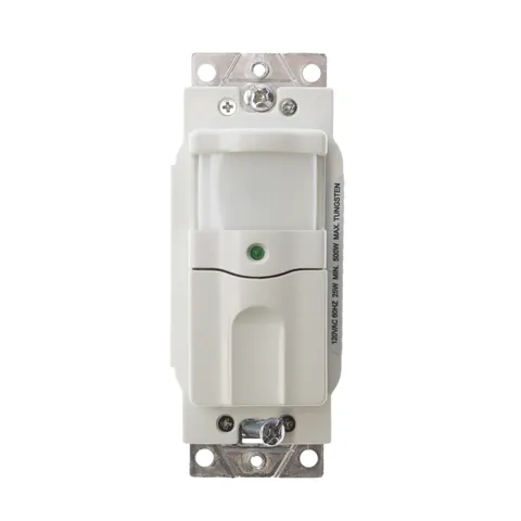 HUBBELL RMS100W MANUAL ON/AUTO OFF PIR VACANCY SENSOR WALL MT, 120V, 500W, WHITE