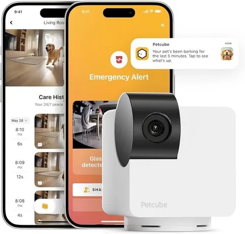 Petcube Cam 360 Camera, Interactive WiFi Pet and Home Security Pan-Tilt Camera