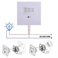 Automatic PIR Occupancy Motion Sensor Light Switch Auto On/Off Infrared Lamp