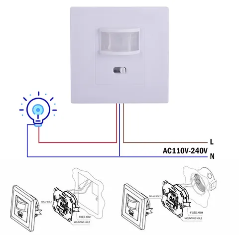 Automatic PIR Occupancy Motion Sensor Light Switch Auto On/Off Infrared Lamp