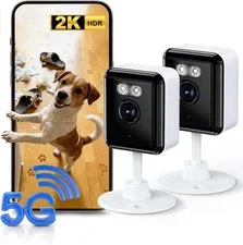 2K Indoor Security Camera (2-Pack), Dual-Band 2.4/5GHz WiFi Pet & Baby Monito...