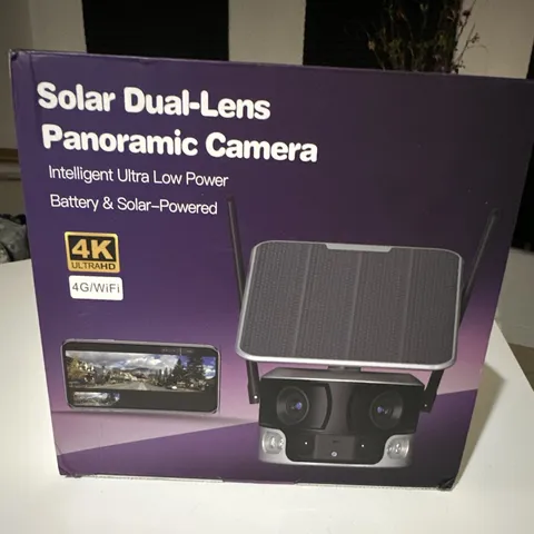 4K Solar Security Camera Dual-Lens 180° Panoramic Outdoor 4G/WiFi Wireless 8MP