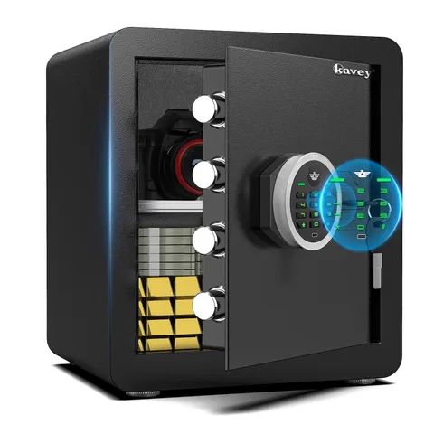 kavey 1.7 Cub Safe Box, Home Safe with Digital Keypad and Dual Alarm System, ...