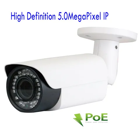 5MP IP PoE 42IR Security Camera 2.8-12mm Varifocal Lens IP66 ONVIF OSD VCA 65rt