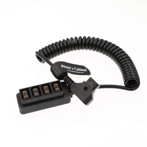 4 Port D Tap to D Tap Female Coiled Splitter Cable for Anton Bauer V Mount Ba...