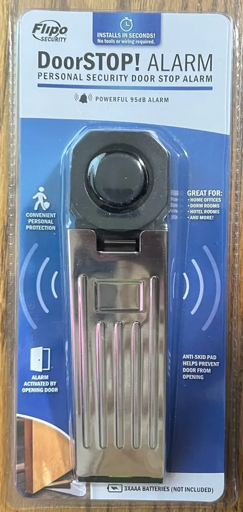 Flipo Security ~ DoorSTOP! ~ Personal Security DoorStop Alarm ~ Battery Operated