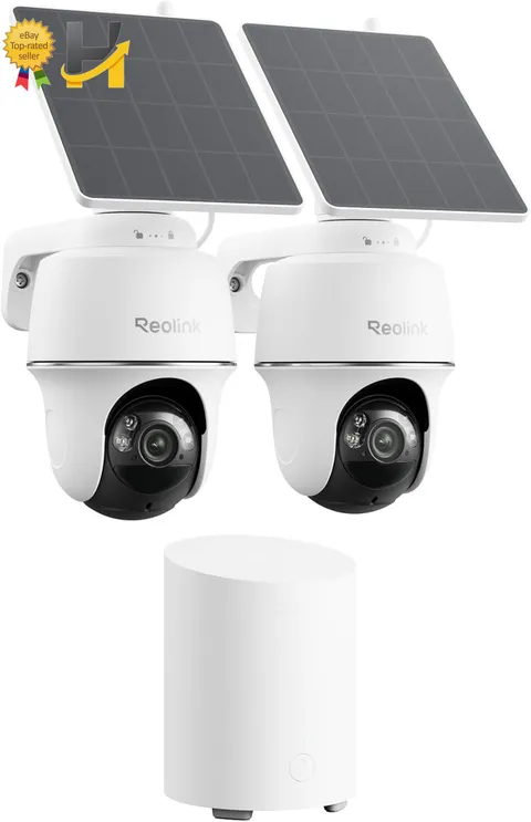 360° PT Solar Security Cameras Wireless Outdoor System 2 Pack 5MP Auto-Tracking
