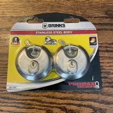 NEW 2 PACK BRINKS PRO MAX SECURITY PAD LOCKS 663-70201 SAME KEYS STAINLESS STEEL