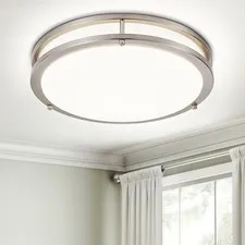 DLLT Flush Mount LED Ceiling Light: 13 Inch 5CCT 1Pack-13inch Nickel