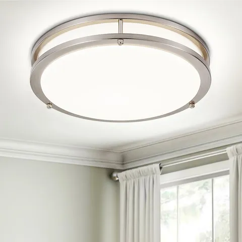 DLLT Flush Mount LED Ceiling Light: 13 Inch 5CCT 1Pack-13inch Nickel