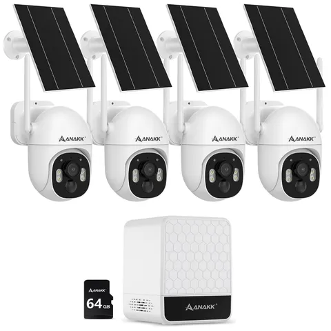 Anakk 4MP Solar Battery Powered Wireless Security Camera System WiFi IP Outdoor
