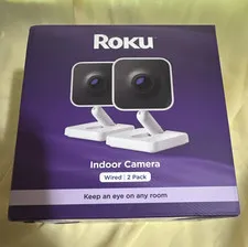 Roku Indoor Camera 2-Pack 1080p Wi-Fi WDR Color Night Vision Two-Way Audio